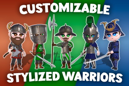 Stylized Warriors - Modular Low-Poly 3D Characters