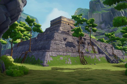 Stylized ancient modular ruins
