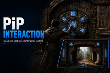 Cinematic split screen interaction system