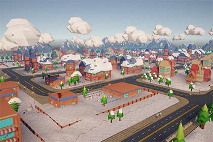 Low Poly Environment - Winter City