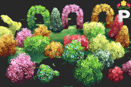 Stylized Cottagecore Toon Bushes