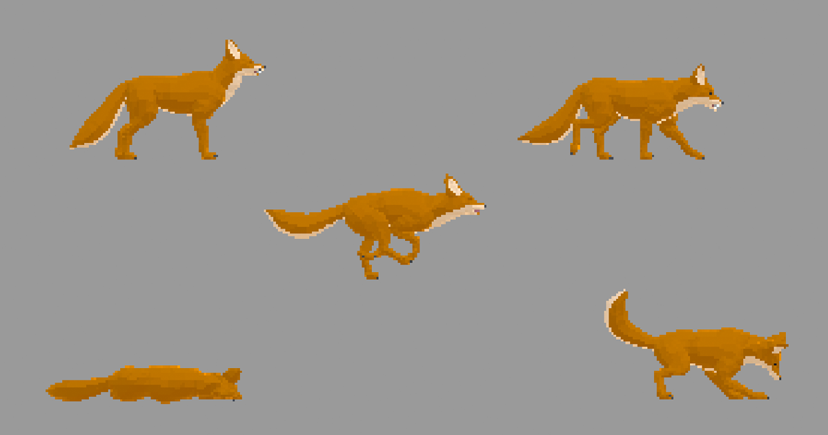 Fox 2d Pixel Art: Animated Fox | 2D Characters | Unity Asset Store