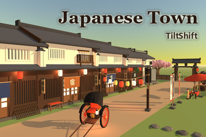 Japanese Town - Low Poly Kit