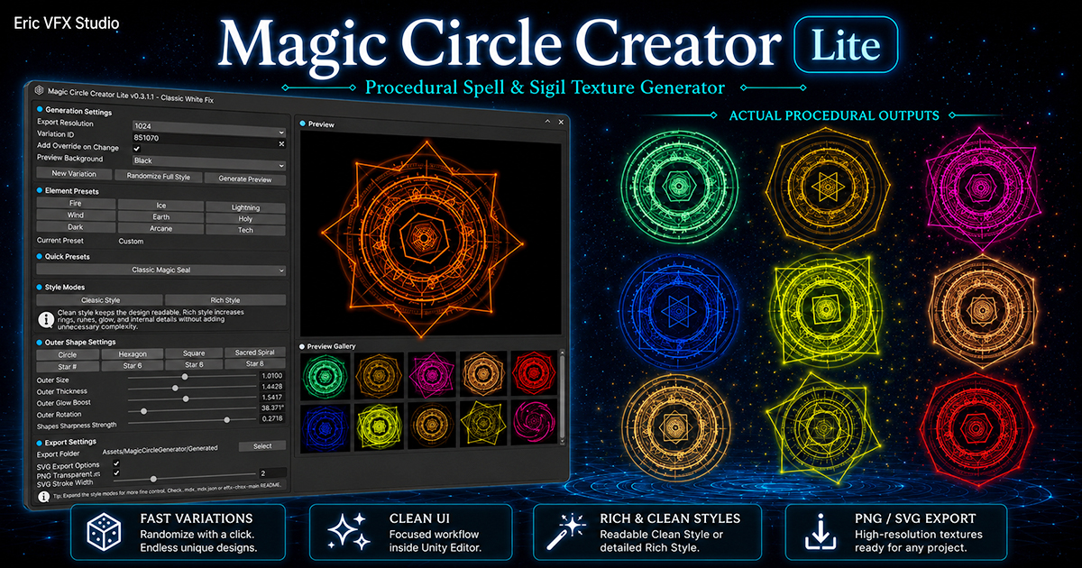 Magic Circle Creator Lite | Particles/Effects | Unity Asset Store