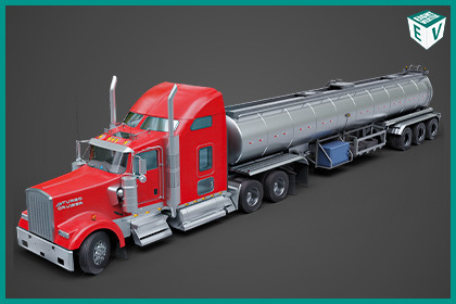 Heavy Truck 02 Food Tank Trailer URP HDRP Textures