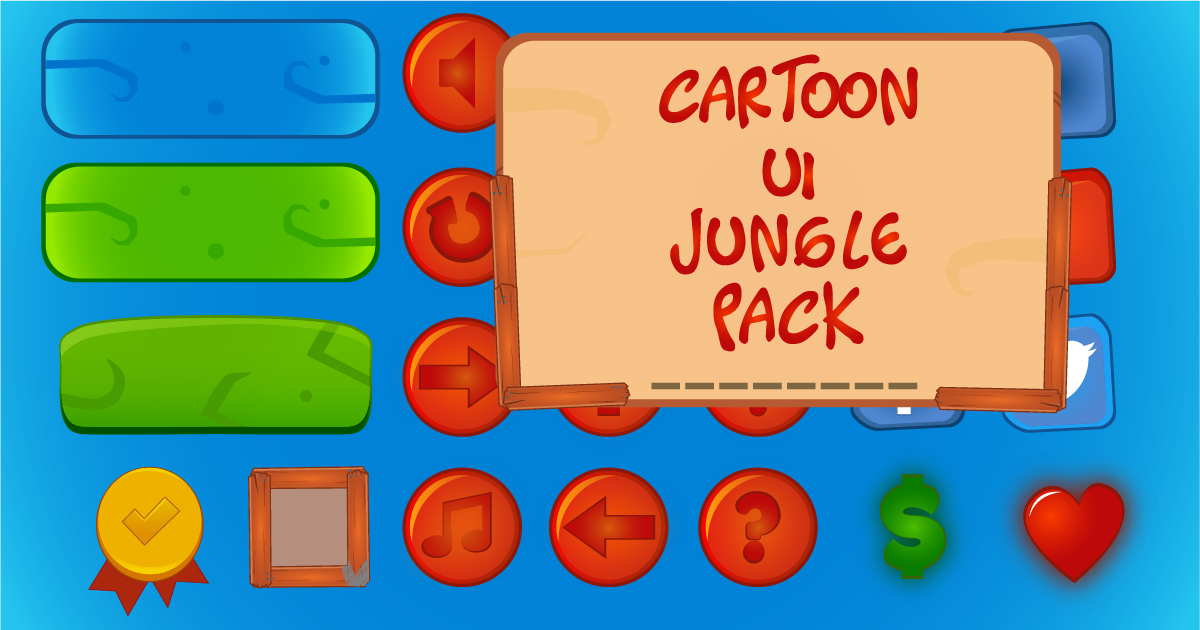 Cartoon UI Jungle Pack | 2D Icons | Unity Asset Store