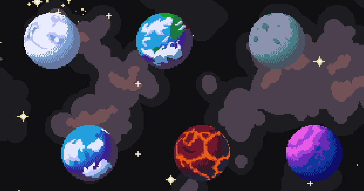 Animated pixel art planets | 2D Textures & Materials | Unity Asset Store