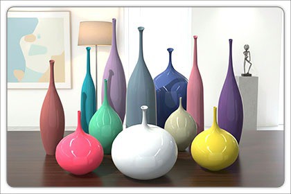 12 Porcelain Vessels Pack- Low Poly Flower Pots