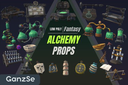 GanzSe Alchemy - Fantasy Low Poly Props