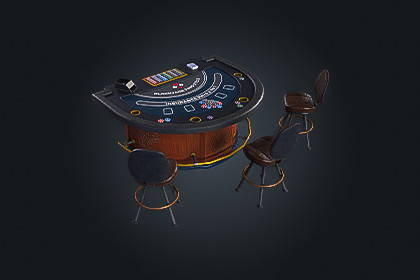 Blackjack Table V3 -Casino Gambling | Game Ready PBR | Built-In & URP Compatible