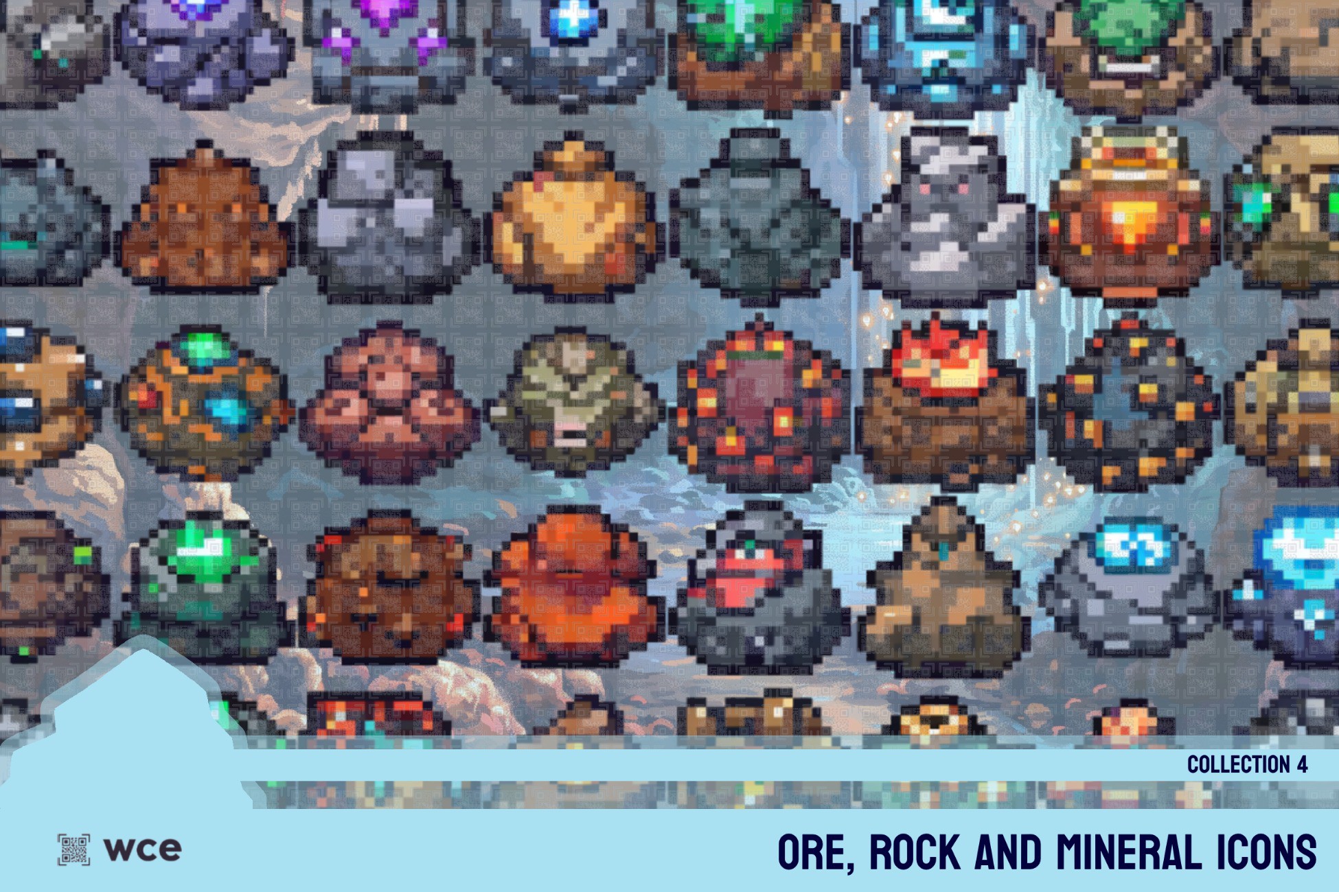 Ore, Rock and Mineral Icons - Collection 4 - 2D Pixel Crafting ...