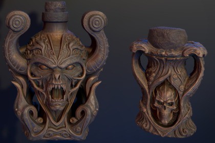 5 Dark Fantasy Alchemical Bottles / Flask / Vial