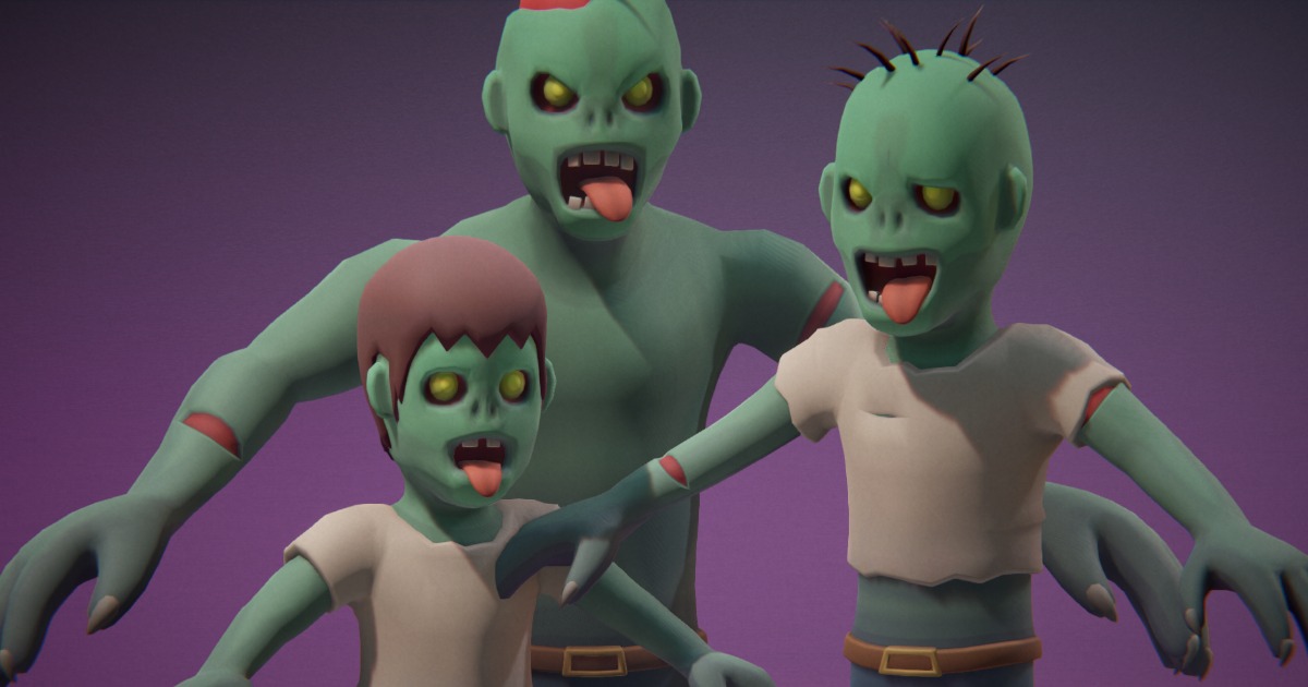 Zombie Family Pack - Characters + Animations | 3D Characters | Unity ...