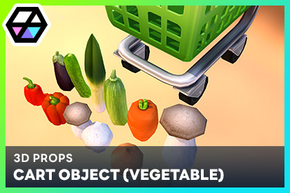 3D Props - Cart Object (Vegetable)