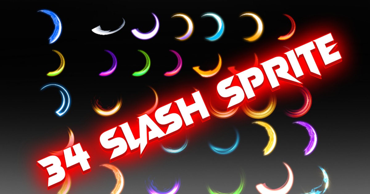 34 Slash Effect Spritesheet 2D | 2D Textures & Materials | Unity Asset ...