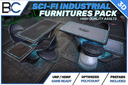 Sci-Fi Industrial Furniture Props - URP & HDRP
