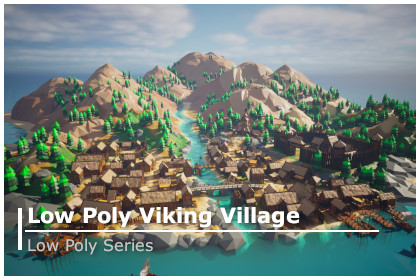 Low poly Viking Village