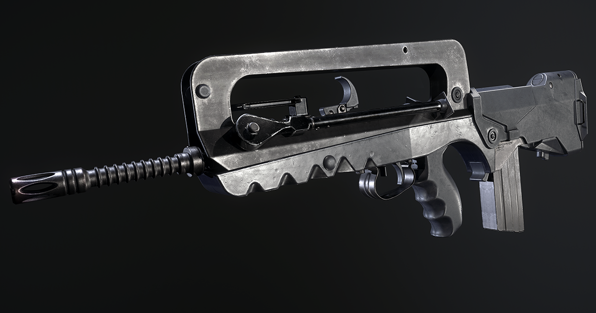 FAMAS F1 4K PBR 3D Guns Unity Asset Store