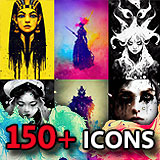 Paint Drip Icons - Characters 2 - Fantasy RPG