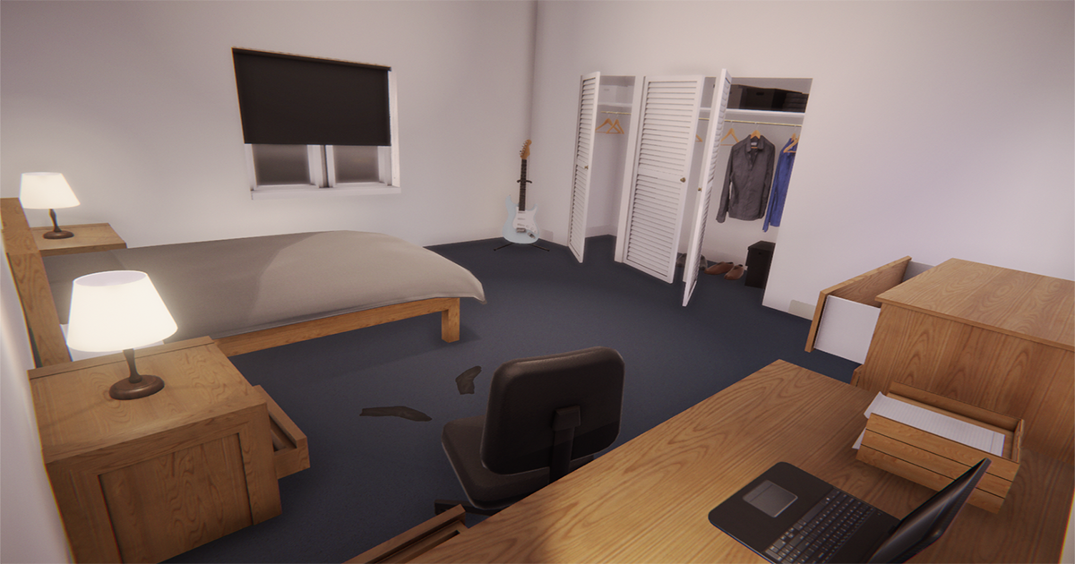 Apartment Bedroom 3D Interior Unity Asset Store