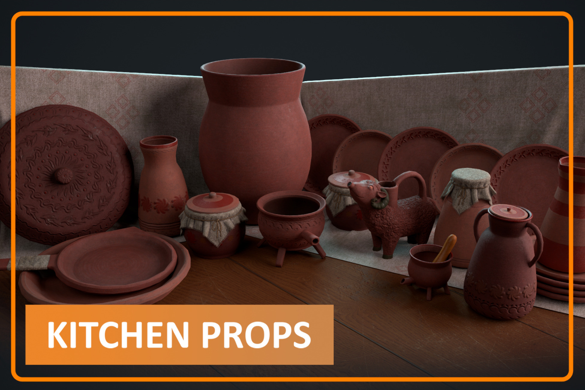 Kitchen Props Clay
