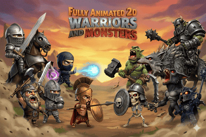 Fully Animated 2d Warriors And Monsters Vol 1.0