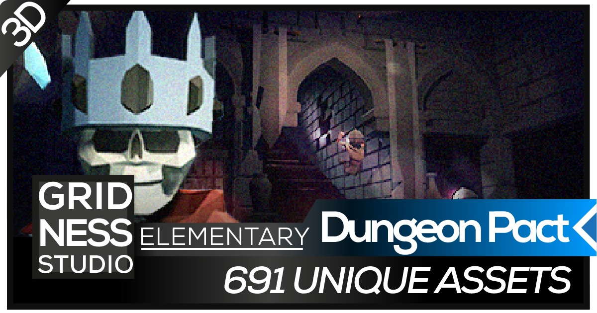 Elementary Dungeon Pack - Low Poly 3D Art by Gridness | 3D Dungeons ...