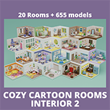 Cozy Cartoon Rooms Interior 2