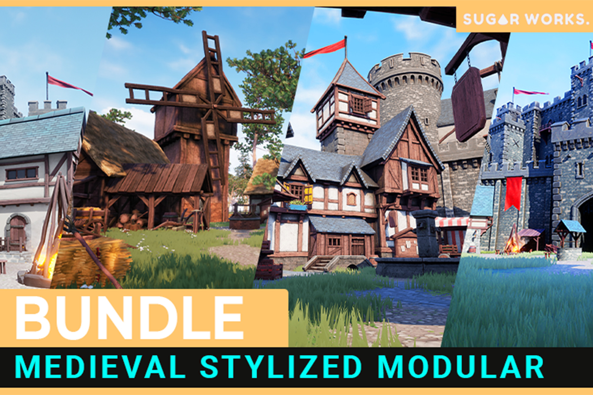 Midival Unity COLLECTION - Stylized Medieval Modular | 3D Props | Unity Asset Store