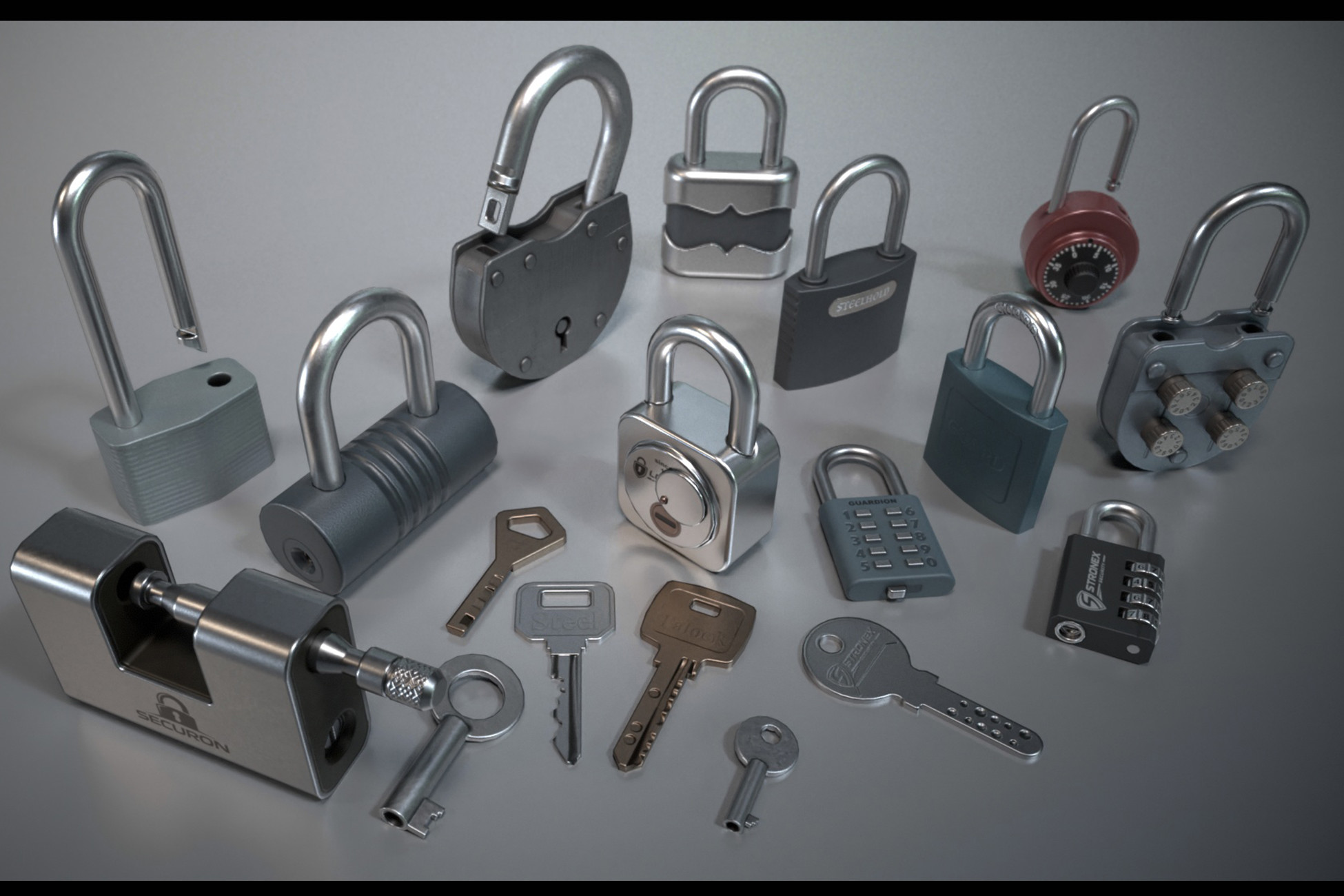Padlock Set – Realistic Locks & Keys | 3D Props | Unity Asset Store