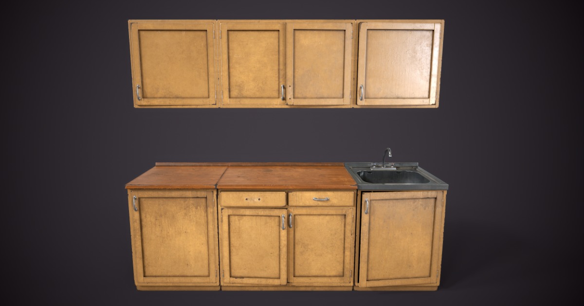 Kitchen Unity Box Worn kitchen set | 3D Interior | Unity Asset Store