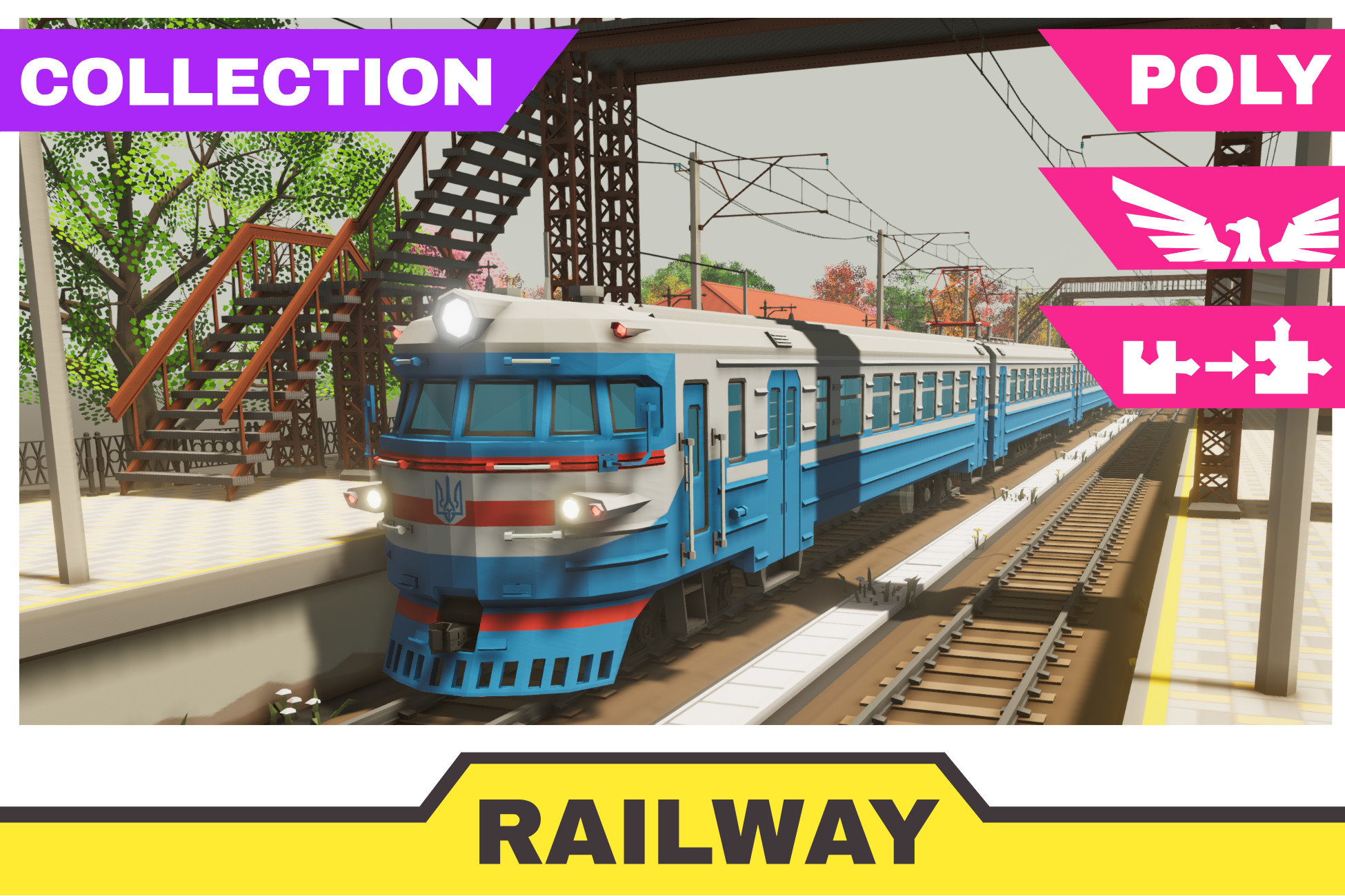 Poly locomotive depot RAILWAY | 3D Environments | Unity Asset Store
