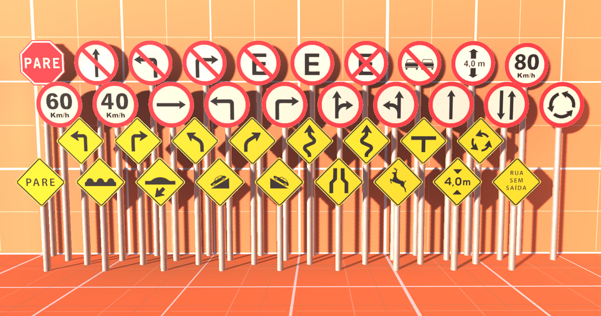 Brazilian Traffic Signs | 3D Roadways | Unity Asset Store