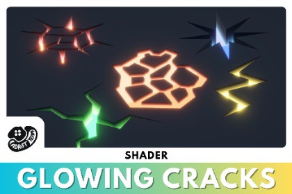 発光するひび割れシェーダー