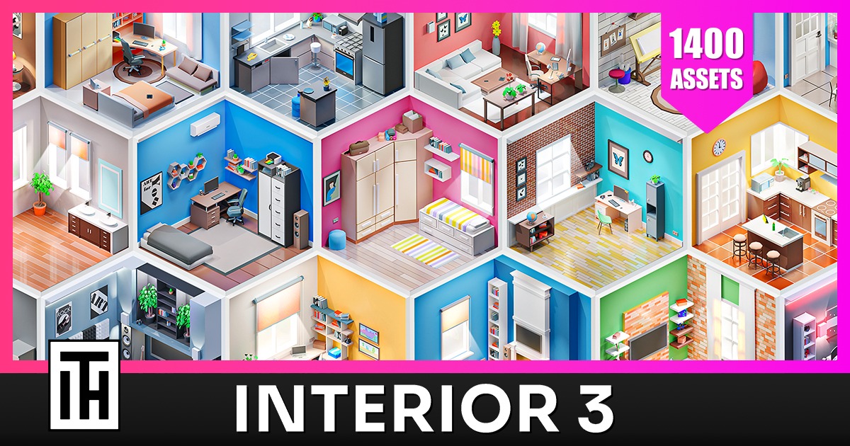 Interior 3 - Low Poly 3D Models Pack | 3D 内饰 | Unity Asset Store