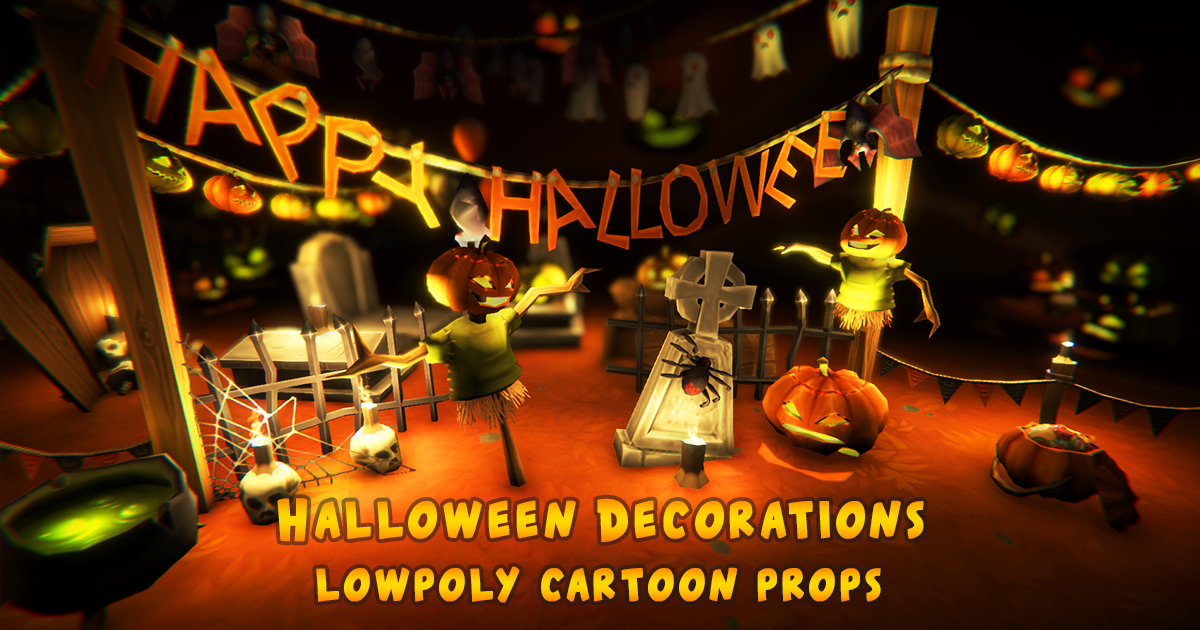 Halloween Lowpoly Props/Decorations Pack | 3D 소품 | Unity Asset Store