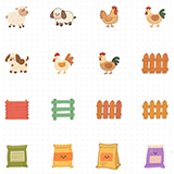 Cartoon 2D Farm Tools Icon Pack