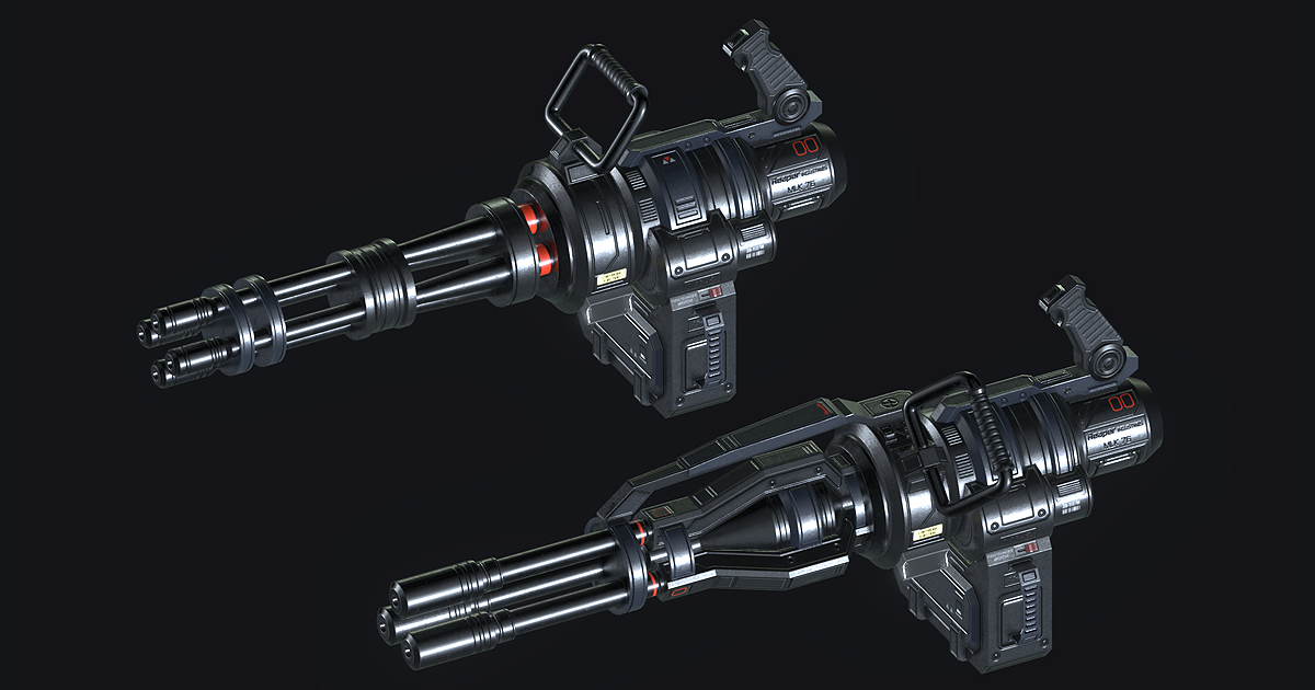 Scifi Minigun MLK 76 | 3D Guns | Unity Asset Store