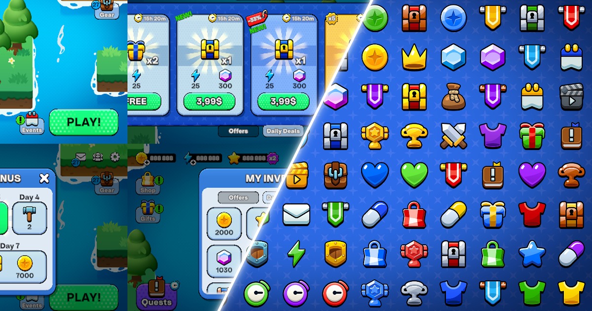 Bold GUI + Icons Pack | 2D Icons | Unity Asset Store