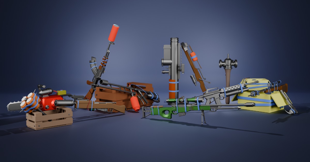 Apocaliptic low poly weapon pack | 3D Weapons | Unity Asset Store