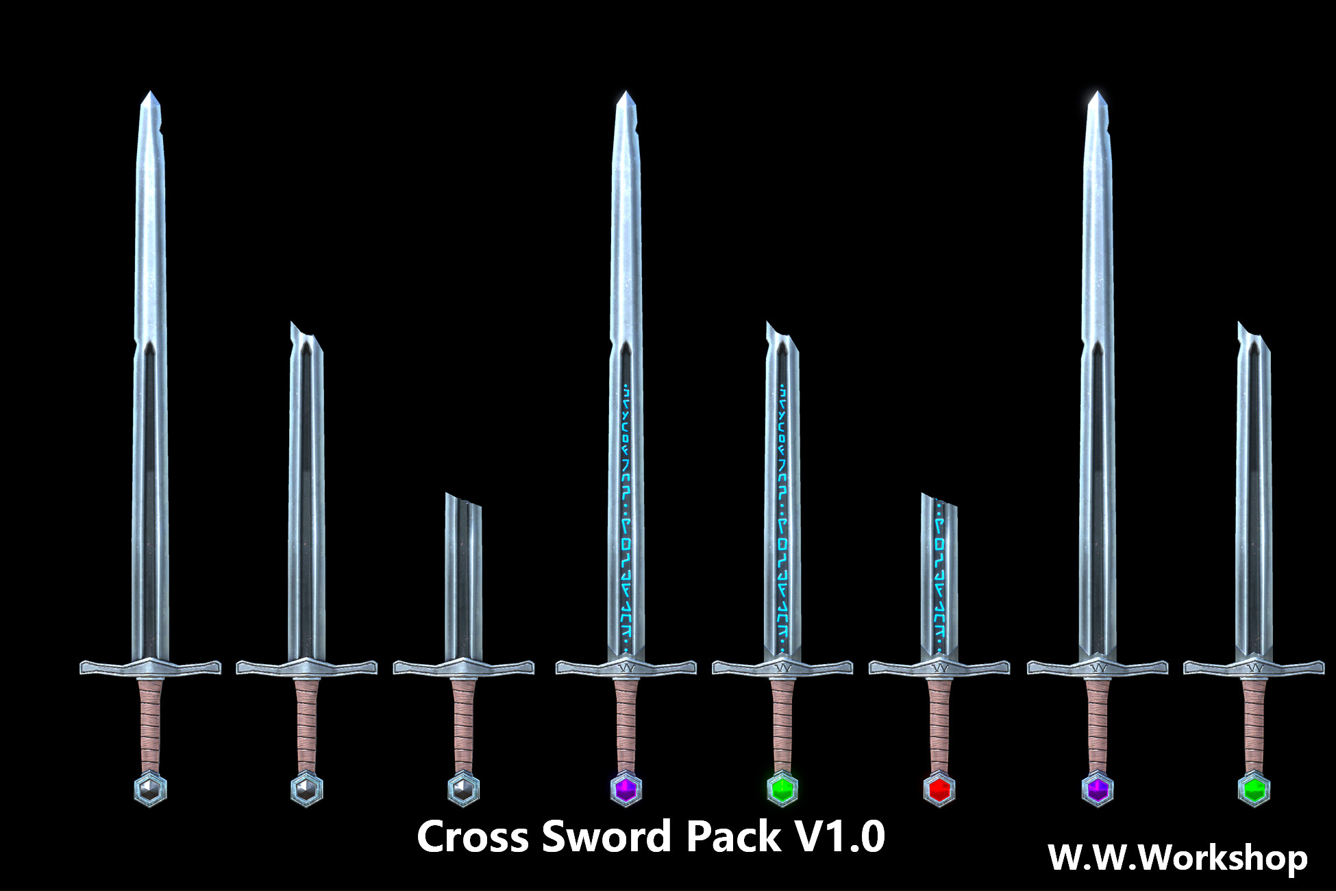 Unity Sword Weapons Cross Sword Pack | 3D 무기 | Unity Asset Store