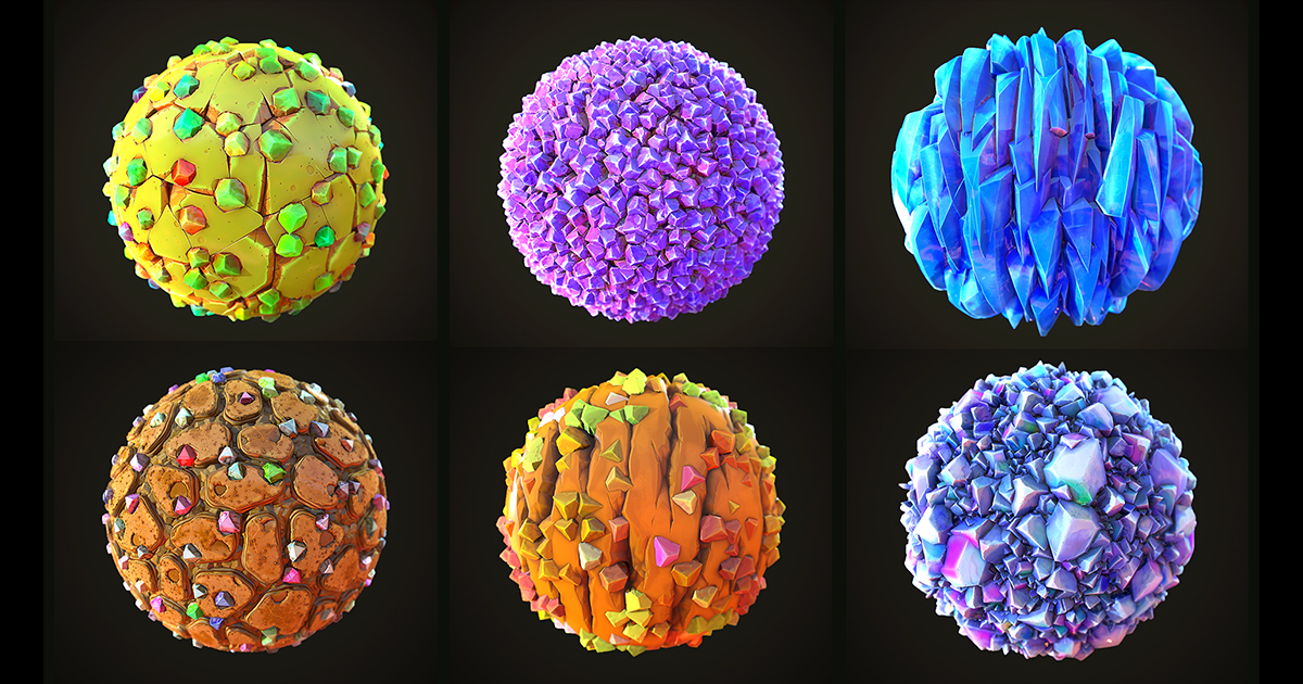 Stylized crystals 13 PBR Materials | 2D Textures & Materials | Unity ...