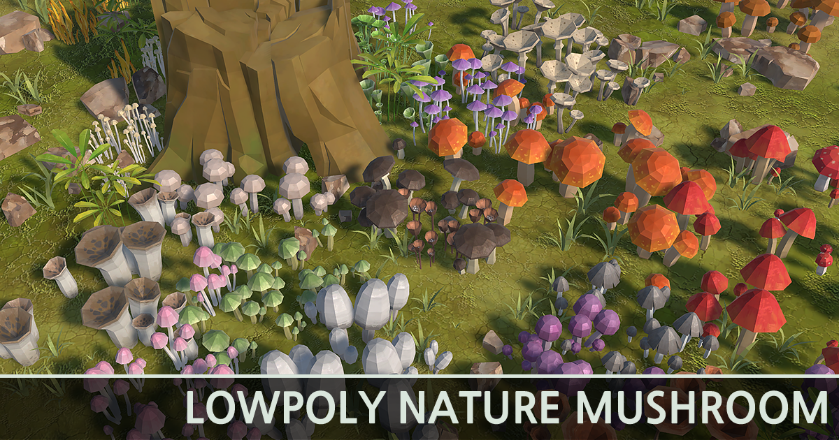 LowPoly Nature Mushroom | 3D Plants | Unity Asset Store