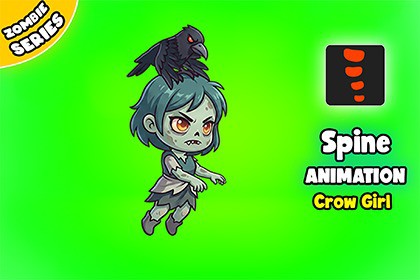 Crow Girl - 2D Animated Character (Spine)