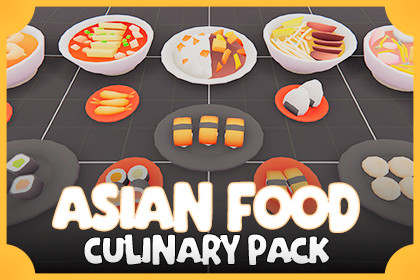 Stylized Asian Food - Lowpoly Culinary Pack