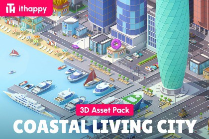 Coastal Living City - Low Poly 3D Models Pack