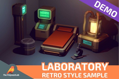 FREE Demo: Low Poly Sci-Fi Laboratory / Cosmic Retro