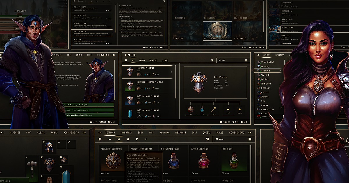 Unity Rpg Kit Aria GUI - Full Fantasy / RPG UI Kit + sources | 2D GUI | Unity Asset Store