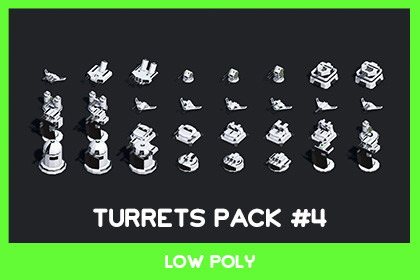 WGX3D - Low Poly Turrets Pack #4