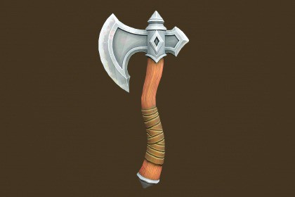 Silver Axe - Game Ready Weapon